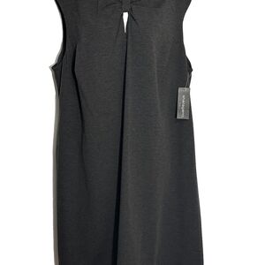 Sharagano Black Sleeveless Knot-Front A-Line Dress